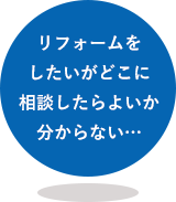 リフォームをしたいがどこに相談したらよいか分からない…