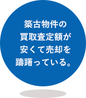 築古物件の買取査定額が安くて売却を躊躇っている。